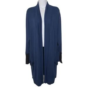 East Adeline Women's 3X Dark Blue Lightweight Open Cardigan(1832)